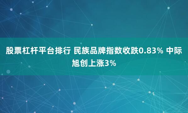 股票杠杆平台排行 民族品牌指数收跌0.83% 中际旭创上涨3%