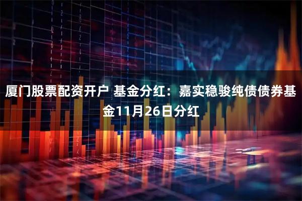 厦门股票配资开户 基金分红：嘉实稳骏纯债债券基金11月26日分红