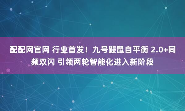 配配网官网 行业首发！九号鼹鼠自平衡 2.0+同频双闪 引领两轮智能化进入新阶段